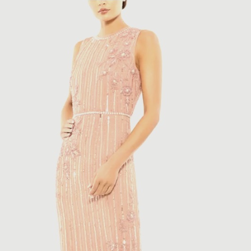 #MacDuggal Blush Tea Length  #Wedding #preserved in garment bag